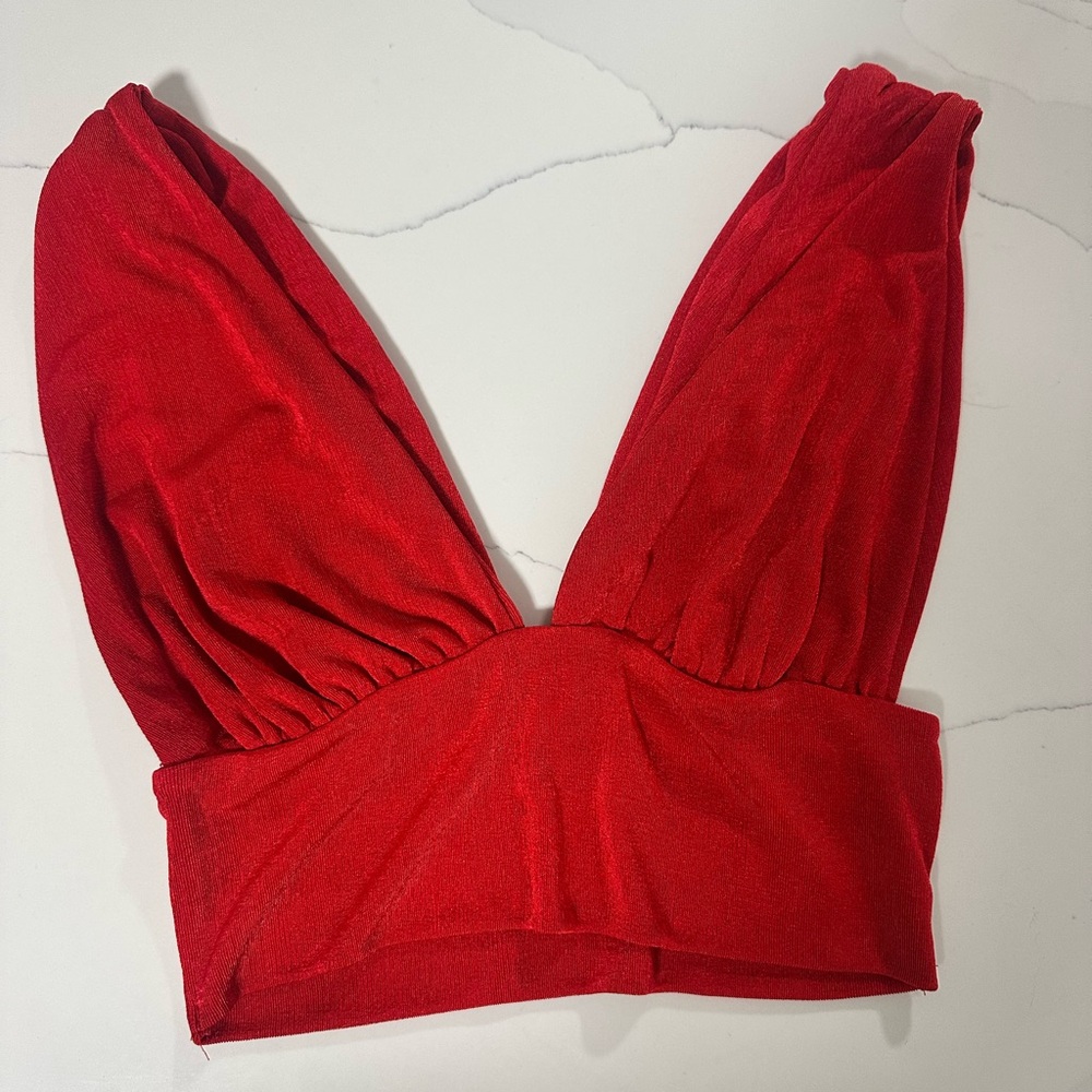 Vibrant Red Sleeveless Top